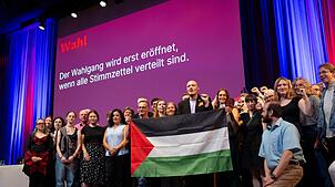 Auch der Gaza-Krieg war ein Thema bei der Linken-Wahlversammlung.