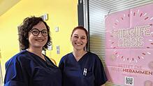 Sie setzen sich dafür ein, dass es zu Verbesserungen beim Hebammendienstvertrag kommt: Stefanie Tröndle (links) und Larissa ...