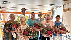 Ehrungen anlässlich der Jubiläumsfeier 25 Jahre Betreutes Seniorenwohnen in Murg: Vorn von links Gertrud Berger, Erika Thoma, die ...