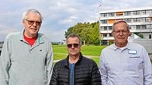 Matthias Schlunke (rechts), Betriebsratsvorsitzender, und seine Stellvertreter Jan Hofmann (Mitte) und Eberhard Böckler sprechen über ...