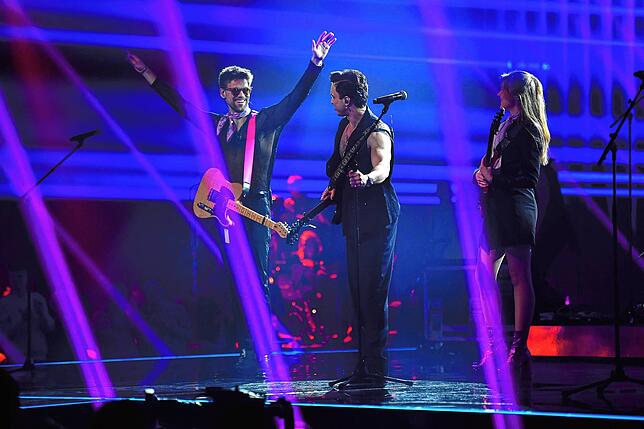 Die Band The Great Leslie aus aus London/Efringen-Kirchen tritt in der zweiten Show beim deutschen Vorentscheid des Eurovision Song ...