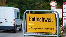 Das Ortsschild von Bollschweil (Landkreis Breisgau-Hochschwarzwald). Hier soll ein Familienvater seine Tochter getötet haben.