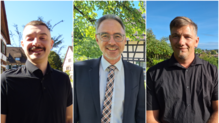 Die drei Kandidaten für das Bürgermeisteramt in Bermatingen: Alexander Maul, Martin Rupp und Patrick Jonischkeit (v.l.).