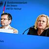 Nancy Faeser (SPD), Bundesministerin für Inneres und Heimat, und Marco Buschmann (FDP), Bundesminister der Justiz, stellen ein ...
