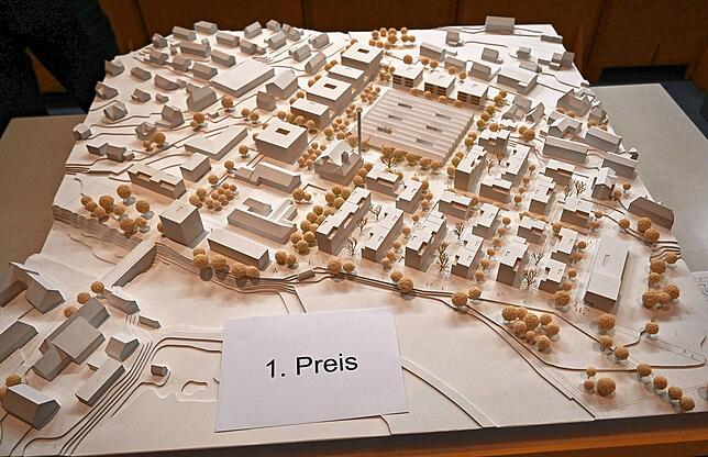 Blick in die Zukunft: Das Modell des Architektenbüros K 9 Architekten, Freiburg im Breisgau mit AG FREIRAUM Jochen Dittus + Andreas ...