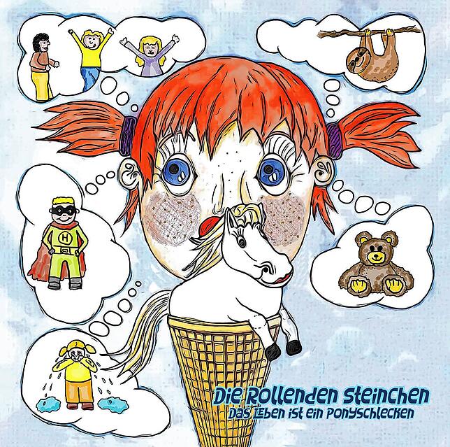 Das Cover des neuen Albums &bdquo;Das Leben ist ein Ponyschlecken&ldquo; der Rollenden Steinchen ist fertig.