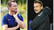 Stefan Pröhl (links) ist mit dem Tabellenführer Hegauer FV zu Gast beim SC Konstanz-Wollmatingen mit Trainer David D‘Incau.