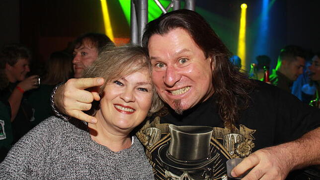 Patrick "Paddy" Strobel mit seiner Ehefrau Christa beim Hexenfest der Wasserschloss-Hexen Möggingen.