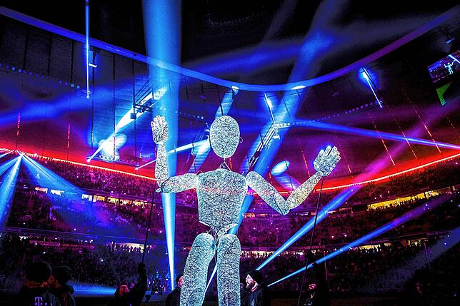 Fantastische Lichttechnik in der Allianz-Arena.