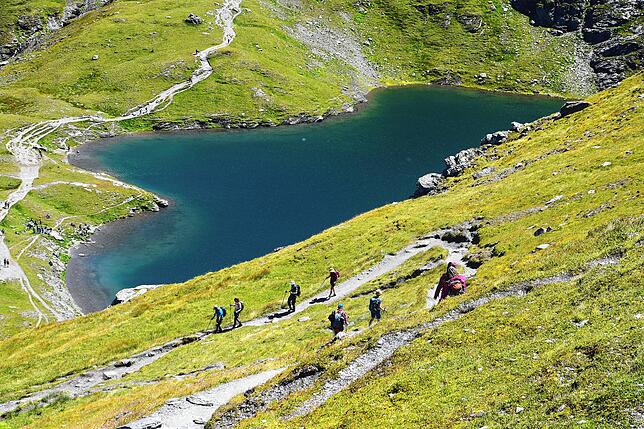 Die Alpen bieten für Wanderer und Tourengeher wunderbare Ausflugsziele – das Bild zeigt eine Impression von der 7-Seen-Wanderung in den ...