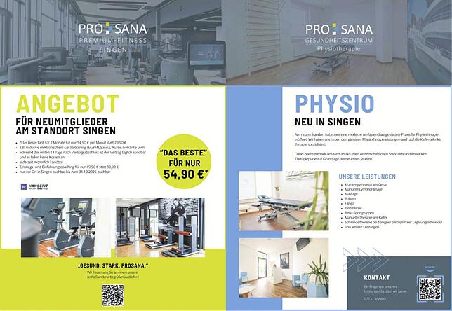 Bild 1: Blickpunkt Fitness Überlingen: Neu in Singen: Das ProSana Gesundheitszentrum