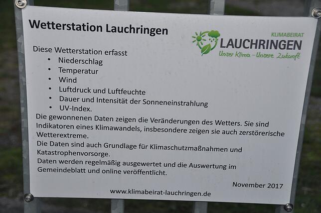 Mit der Wetterstation auf der Gemarkung Oberlauchringen beim dortigen Tiefbrunnen Gehrgass werden die wichtigsten Wetterdaten erfasst.