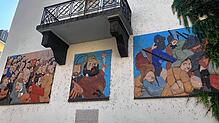 Im Fokus des sieben Meter langen, dreiteiligen Wandreliefs von Johannes Grützke am Konstanzer Bürgerhaus steht die legendäre Versammlung ...