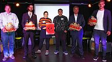 Die Diskussionsrunde auf der Bühne des Kleinkunsttheaters K3 in Winterlingen (von links): Stefan Link (FDP), Johannes Kretschmann ...