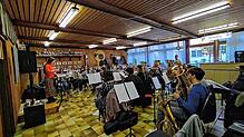 Während eines Probewochenendes feilt die Kurkapelle Schonach intensiv am Konzertprogramm. Bild: Musikverein Schonach