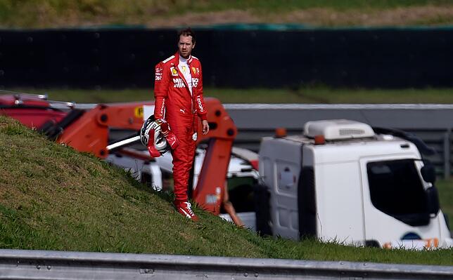 Sebastian Vettel nach dem Unfall.