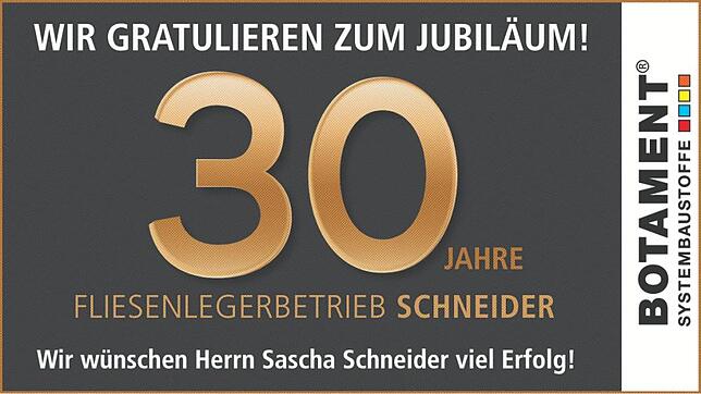 Bild 7: Betriebsübergabe bei Fliesen Schneider und 30 jähriges Bestehen: Generationswechsel: Qualität bleibt das Maß