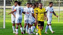 Jubel bei den Villinger Spielern nach dem Treffer zum 2:0 durch Fabio Pfeifhofer (rechts). Foto: Eugen Fischer