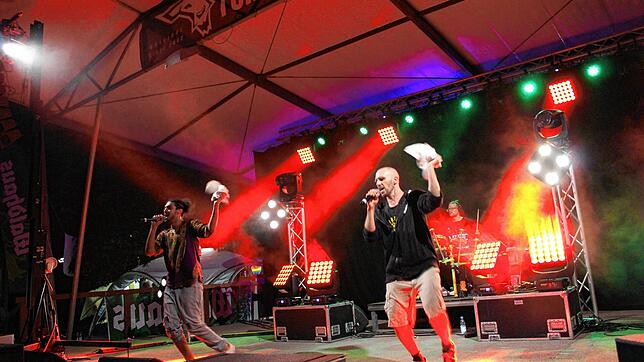 In Aktion: Die Band Mal Eleve verstand es, das Publikum beim Forrest Funk im Rahmen des dreitägigen Waldfests mitzureißen.