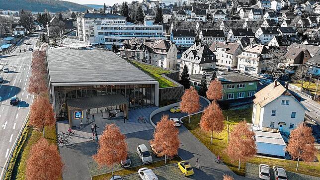 So wie auf dieser Visualisierung soll der geplante Aldi-Markt in St. Georgen aussehen.