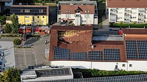 Der Rewe-Markt in Lauchringen nach dem Einsturz.