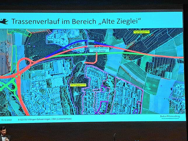 Diese Karte des Regierungspräsidiums, die bei einer Informationsveranstaltung im Dezember in der Neuen Tonhalle zu sehen war, zeigt ...