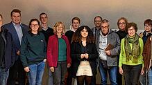 Bei der Grünen-Sitzung (von links): Mitglied Christoph Naumann, Landtagsabgeordneter Niklas Nüssle, die Kreisvorsitzenden Claudia Arnold ...