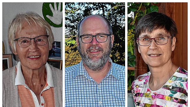 Sonja Moosmann, Wolfgang Duttlinger und Birgit Schöler (von links) engagieren sich in Grafenhausen für Kranke, zahlreiche Vereine und in ...