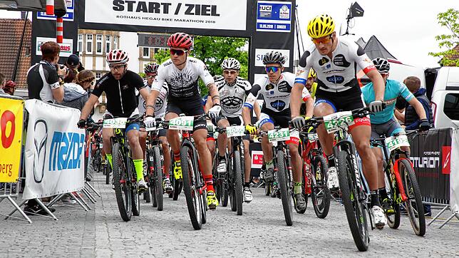 Mitte September können sich Radsportler, so wie hier schon 2019, wieder auf den Hegau-Bike-Marathon ohne Corona-Einschränkungen freuen.