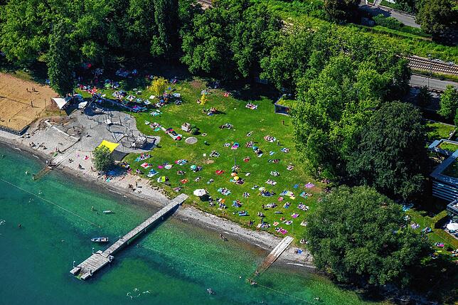 Samstag, 4. Juli, Spätnachmittag: Westbad Überlingen.