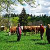 Die Landwirte aus dem Raum Löffingen &ndash; wie hier, von links, Rudolf Heiler und Rainer Zepf &ndash; vertrauen der Weidewartin Aneta ...