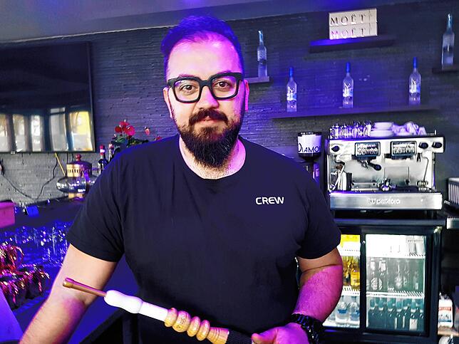 Ramez Mahmo in seiner Shisha-Bar Diamond Lounge in Konstanz