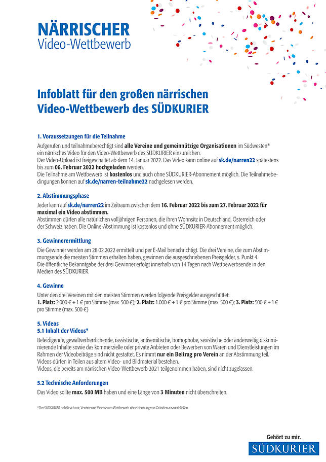 Infoblatt Fasnachtswettbewerb 2022