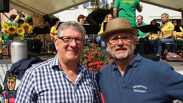Das Organisationsteam Arnfried Winterhalder (links) und Andreas Budde zeigte sich äußerst zufrieden mit dem 45.&nbsp;Städtlefest Stühlingen.