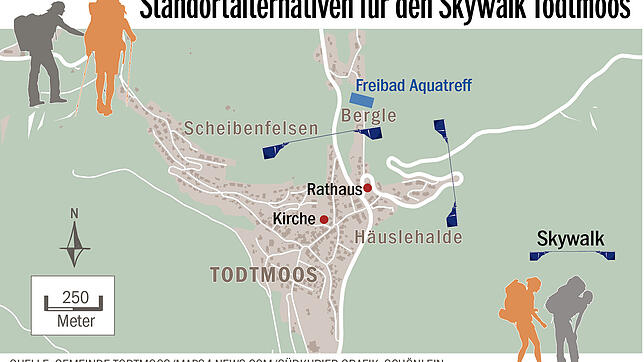 Wohin soll die Hängebrücke? Mittlerweile wird in Todtmoos über mehrere Standorte diskutiert.