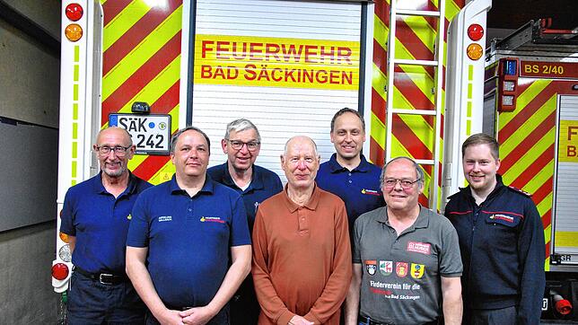Der ergänzte Vorstand des Fördervereins der Feuerwehr Bad Säckingen (von links): Andreas Höltmann, Roy Dede, Wolfgang Butz, Gernot Hein, ...