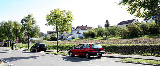 Die Neuordnung der Parkplätze und der Baumreihen sind Bestandtteil der Planung für das Neubaugebiet Marienweg in Litzelstetten.