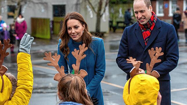 Sind das etwa … Rentiere? Kate und William in Berwick-Upon-Tweed im Nordosten Englands.