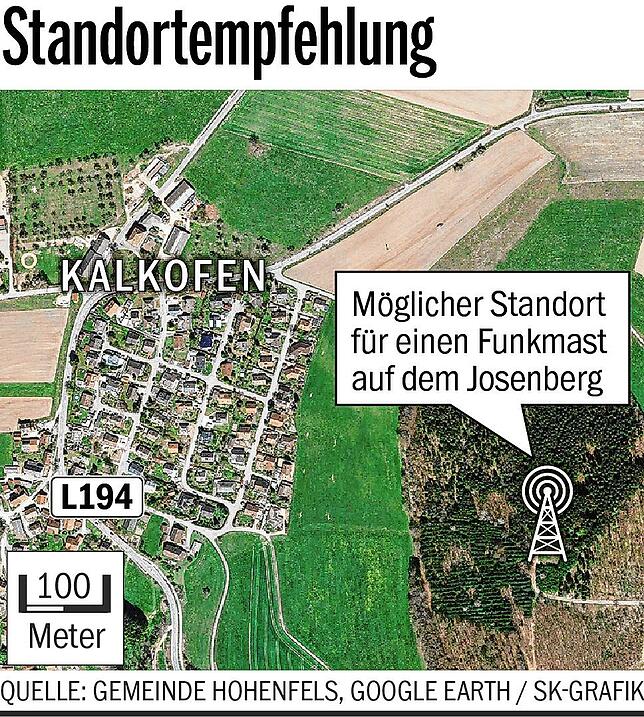 Bild 1: Gemeinderat beschließt eine Standortempfehlung: Ein Mobilfunkmast soll auf den Josenberg