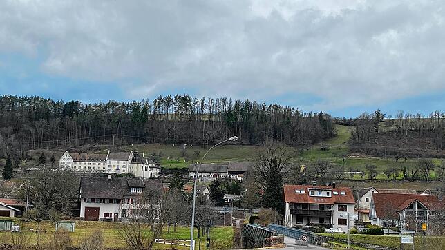 Ein Blick von der Reuentaler Mühle hinüber ins Dorf Ofteringen.