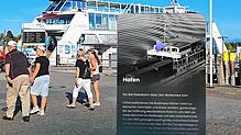 Handy auf den Hafen richten und schon werden Texttafeln, Tonbeiträge oder Filme virtuell in die reale Umgebung eingespiegelt: Die ...