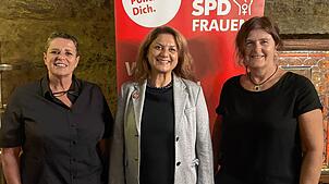 Die Expertinnen Veronika Wäscher-Göggerle, Frauen- und Familienbeauftragte vom Bodenseekreis (links), Dörte Christensen von Arkade e. V. ...