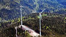 Der bestehende Windpark Häusern auf einer Luftaufnahme. Bild: Erich Meyer