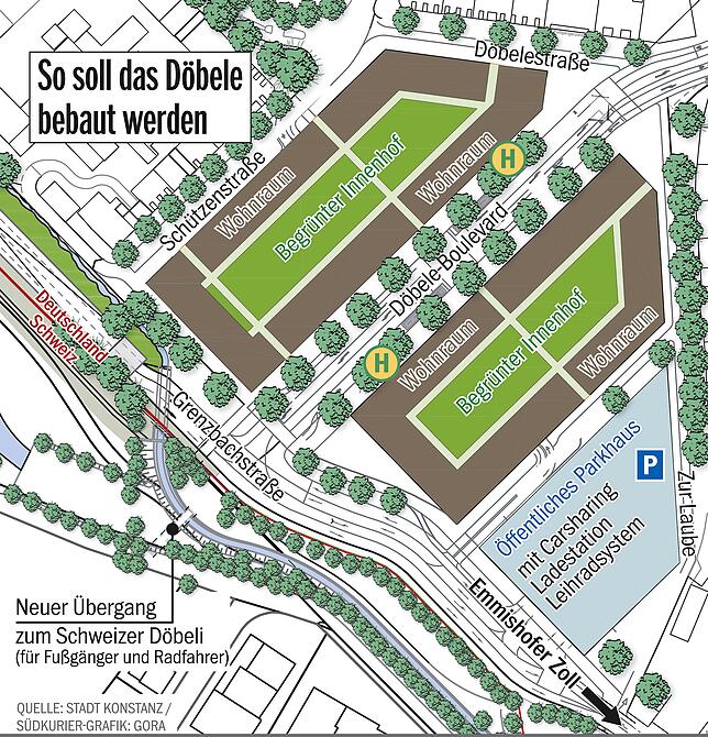 Bild 1: Wie das neue Quartier aussehen soll: Neue Planungen für das Döbele-Quartier