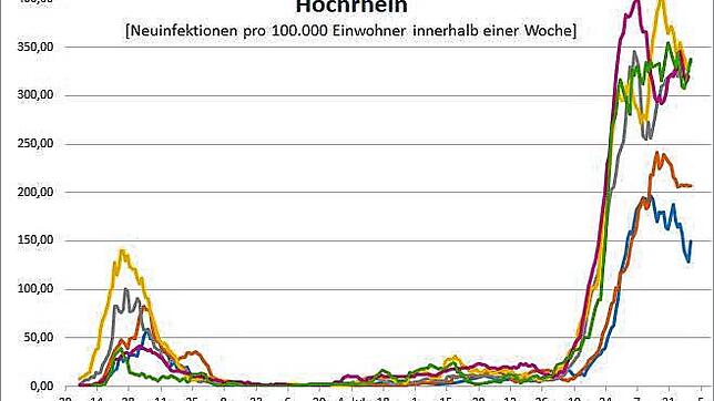 Die Entwicklung der Infektionszahlen seit Beginn der Pandemie.