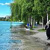 Das Wasser des Seerhein überschwemmt 2024 schon Teile des Herosé-Parks.