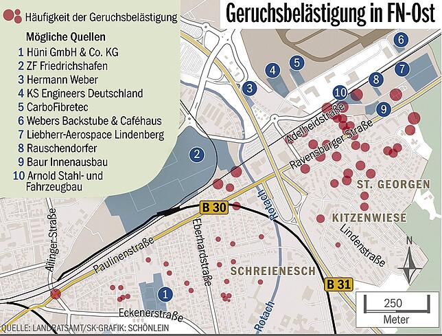 Bild 1: Gestank im Osten von Friedrichshafen: Behörden sind machtlos
